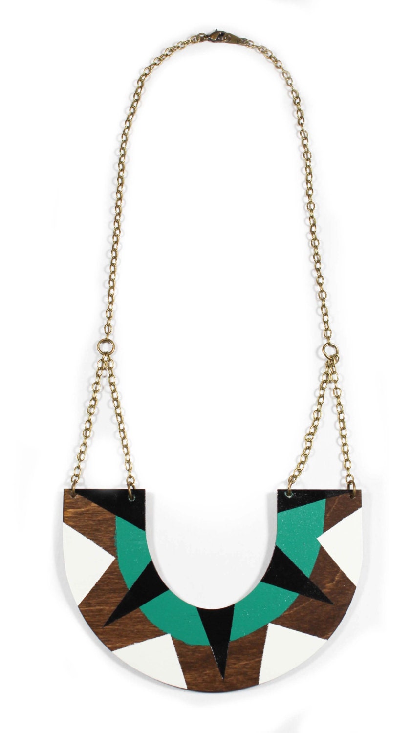Tribal U-Shape Wood Necklace
