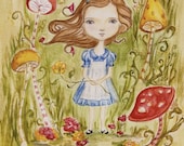 Original painting Alice in Wonderland, 8x10