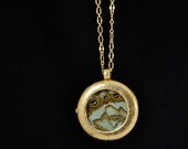 Real White Morpho Butterfly Wing Pendant Necklace Reversible M. catenarius female