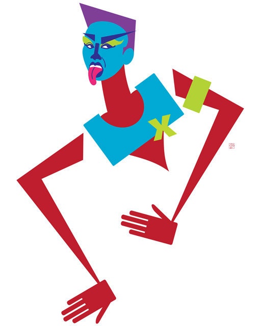Grace Jones Art Print, 8x10 Pop Portrait Illustration