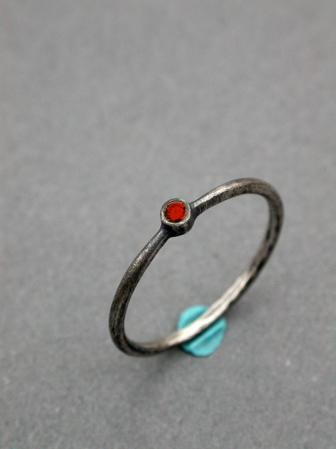 RESERVE for Cari: mozambique garnet stacking ring simple modern oxidized sterling silver jaime jo fisher