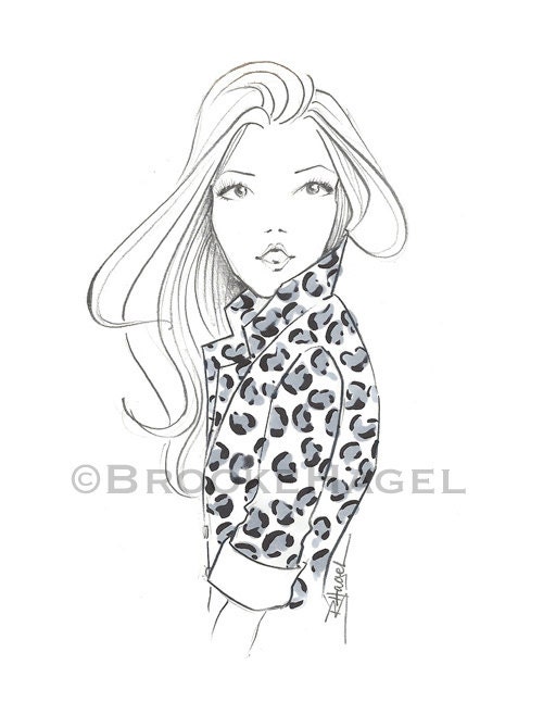 Lively Leopard-Fashion Illustration Print-Brooke Hagel