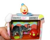 Mixed Media Assemblage Art Diorama Shadowbox Art Clown Circus Shadow Box