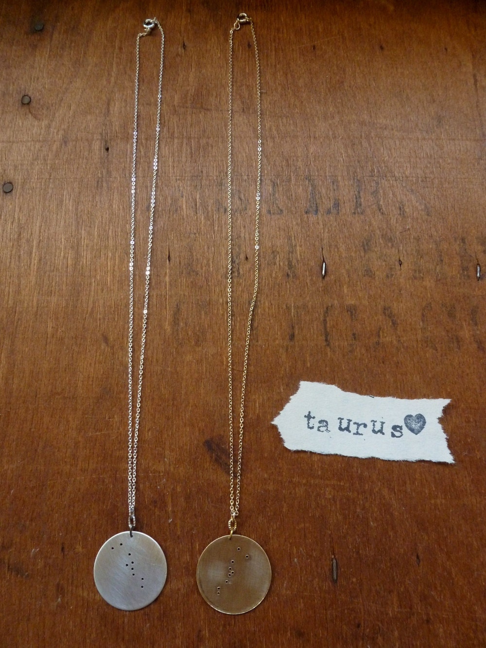 Taurus. Zodiac Constellation Pendant Necklace