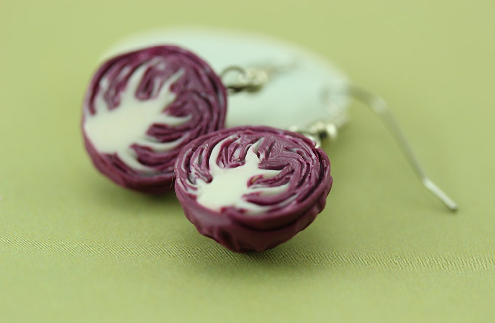 Red Cabbage Earrings