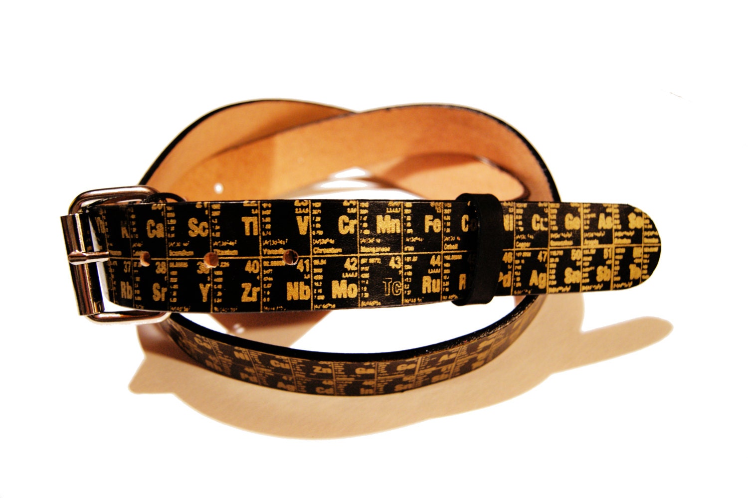 Periodic Table Belt - Periodic Table of Elements Printed Leather Belt