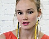 Knit Fringe Earrings from Recycled T-shirt and Chain