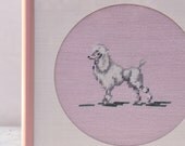 vintage embroidered pink poodle
