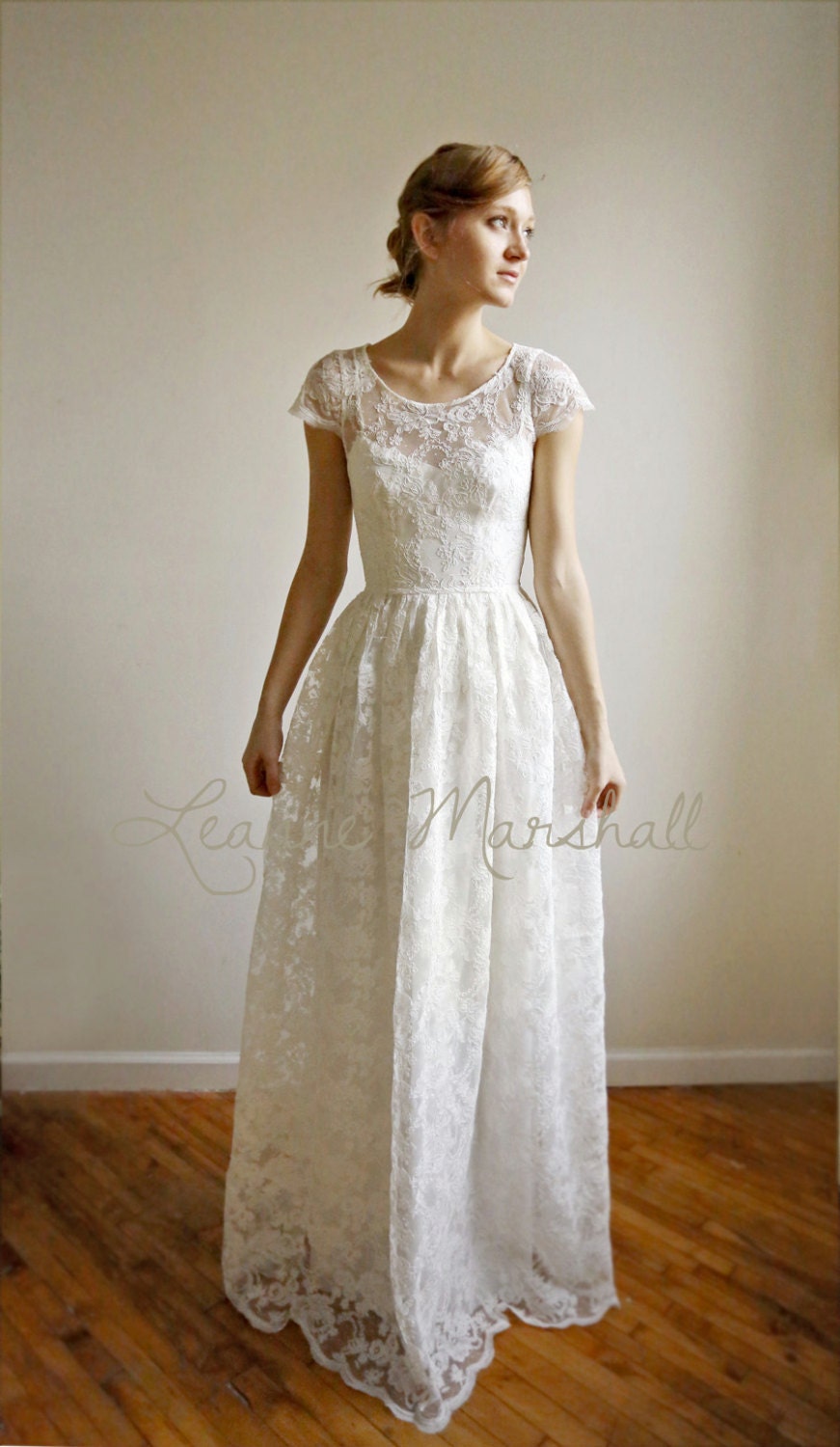 Ellie Long --2 Piece, Lace and Cotton Wedding Dress