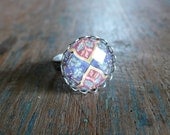 mosaic - vintage tile patterned ring