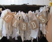 Tattered Fabric Lace Garland Cards Banner Shabby Chic Vintage Barn Wedding Romantic Prairie