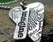 Silver Imagine Heart Necklace, PMC Fine Silver, Sterling Silver Chain