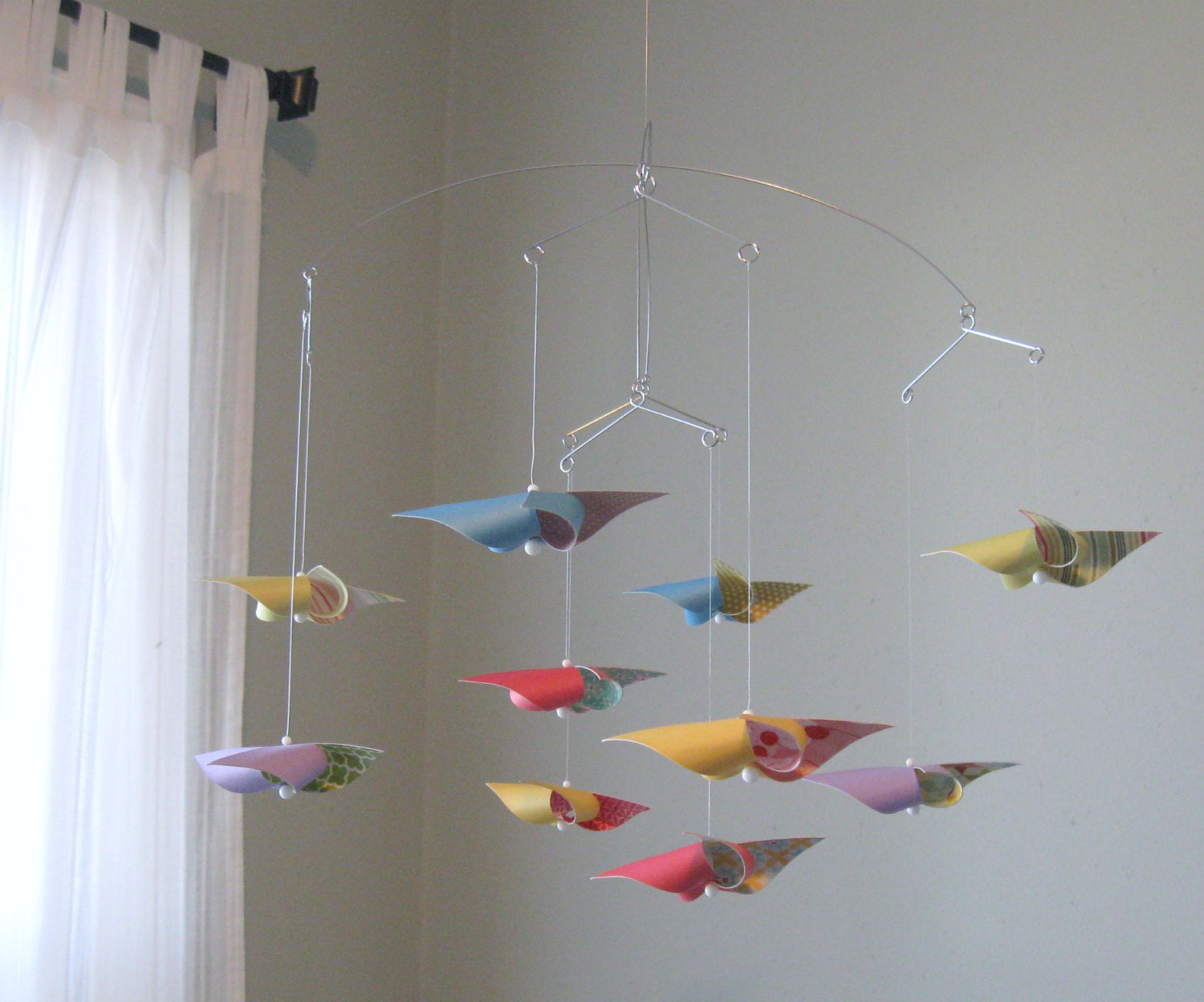 Pinwheel Mobile / Baby Mobile / Crib Mobile / Yellow, Blue, Green, Purple and Pink : Fairytale