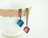 Jewel Necklace on a Brass Chain - Simple and Lovely - Choose Your Color and Length