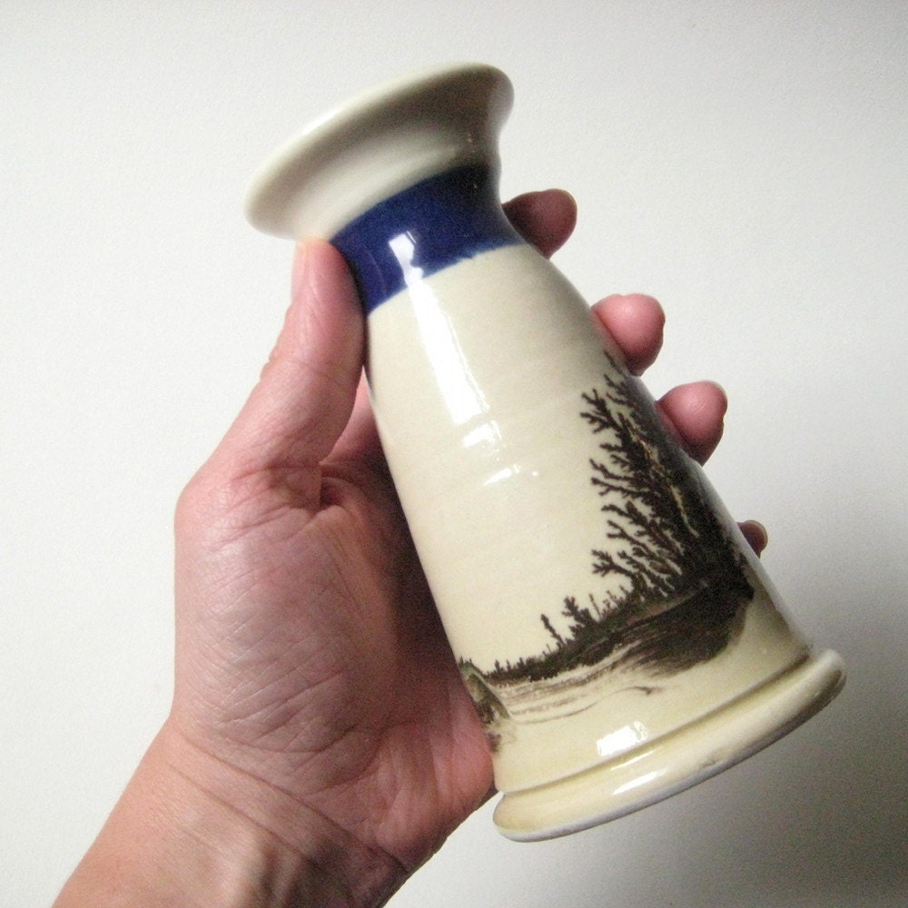 Vintage Hand Painted Pottery Bud Vase MANN