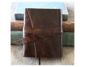 Leather Travel Journal - "THE GOOD TRAVELER" - Lao Tzu quote . Handmade Handbound . dark brown (320pgs)
