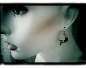 Luna Earrings - Vintage Art Nouveau Ladies Draped Upon a Crescent Moon