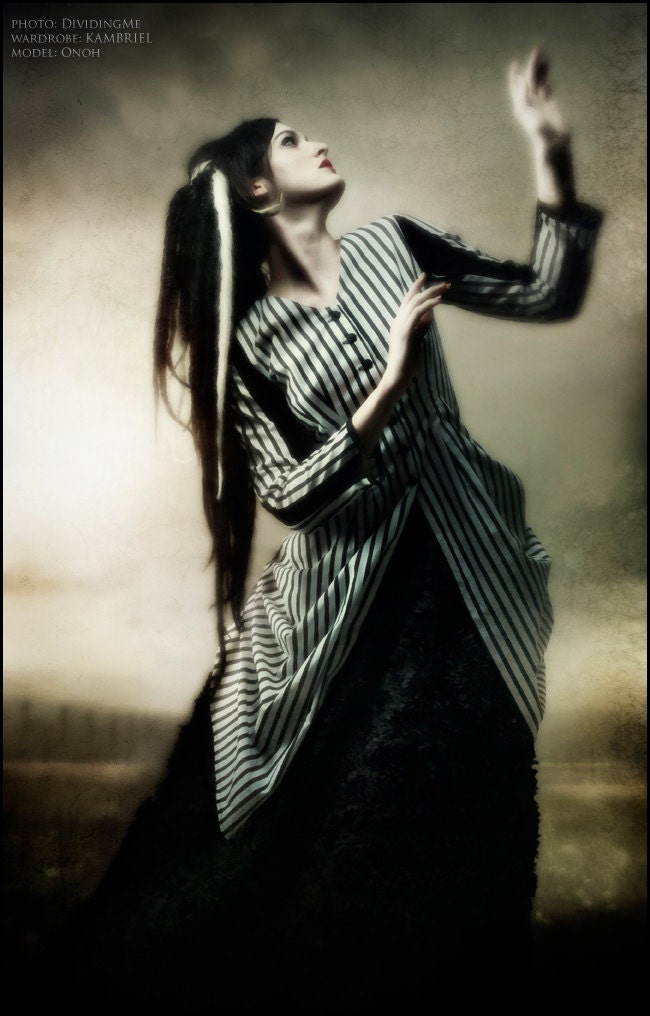 Striped Cabaret Bustle Jacket by Kambriel - custom made for you