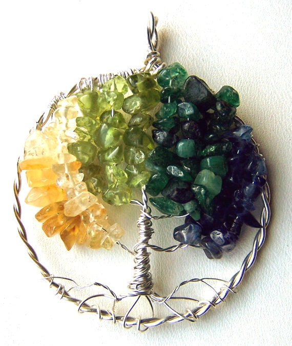 Family Tree Birthstone Necklace pendant - Tree of Life Great Grandmother Mother in law  Sterling Silver  Personalized jewelry