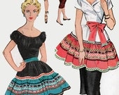 Vintage 50s McCalls 1906 WRAP Around SQUAW ApronSewing Pattern One Size 24 to 30 inch Waist Uncut
