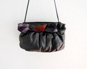 vintage EXOTIC leather bag / 1980s patchwork COLLAGE handbag
