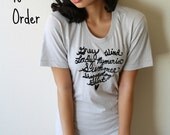 MADE TO ORDER Game of Thrones T shirt  'Direwolves'. Unisex American Apparel T-shirt in Silver
