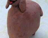 fat brown dog, fat chocolate lab ceramic dog