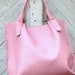 Soft Valentine Pink Leather Market Tote Bag by Stacy Leigh Ready to Ship