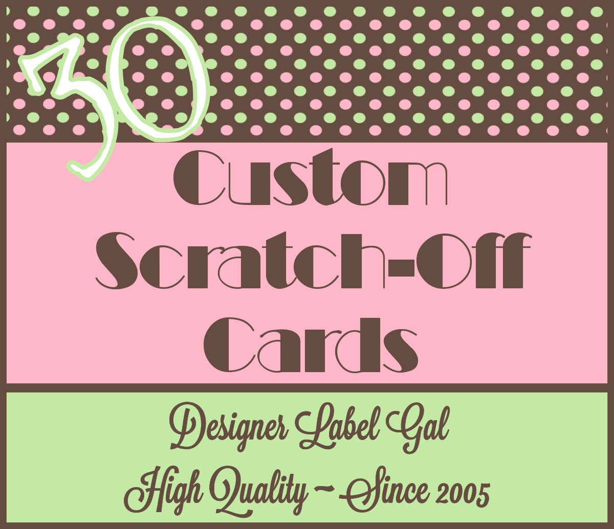 30 Scratch Off Game Cards for Business Marketing Promotional
