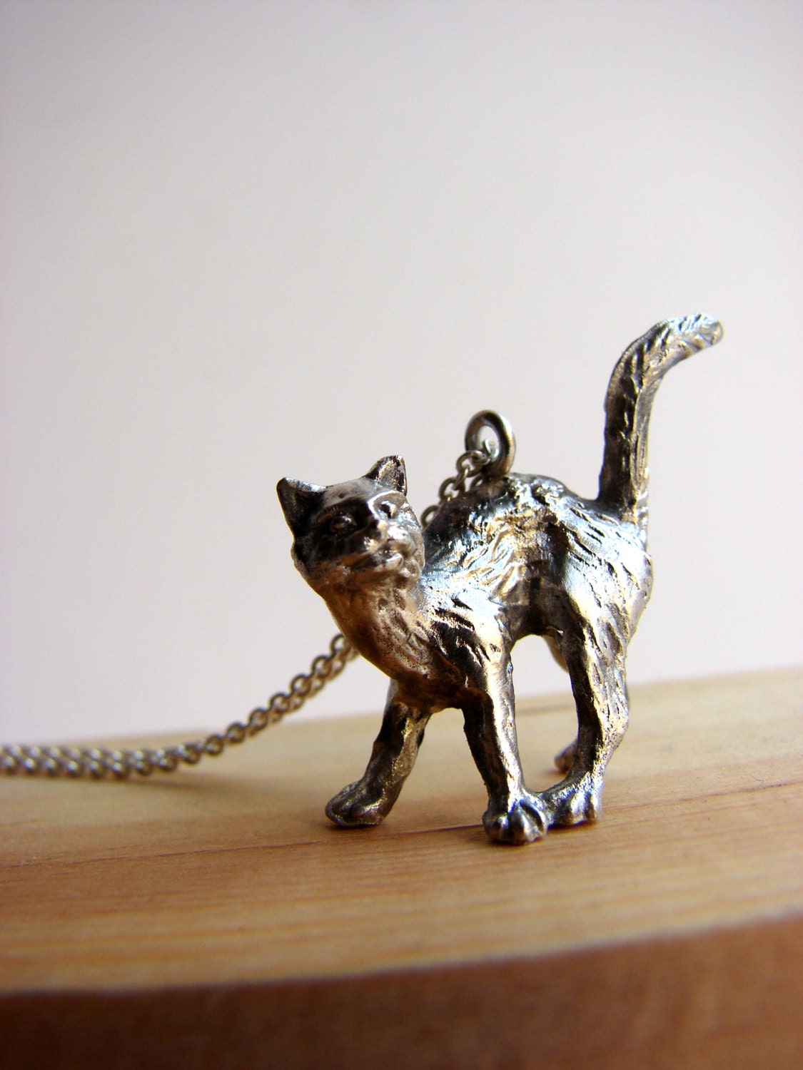 Cat Necklace Sterling Silver Cat Pendant Cat lovers Kitty Necklace
