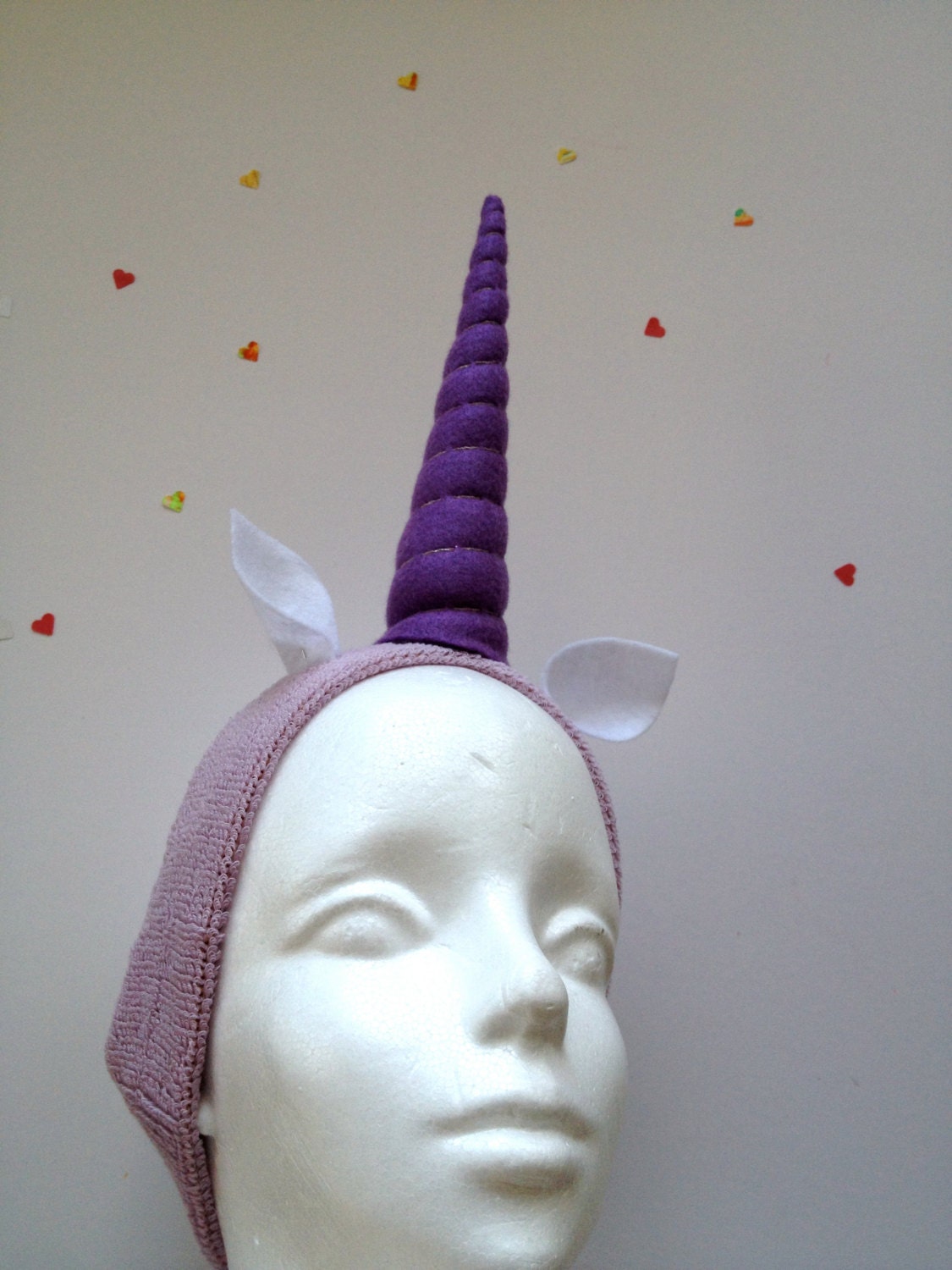 Designer Unicorn Horn Headband - Purple and Silver - Special Order Couture Sweatband