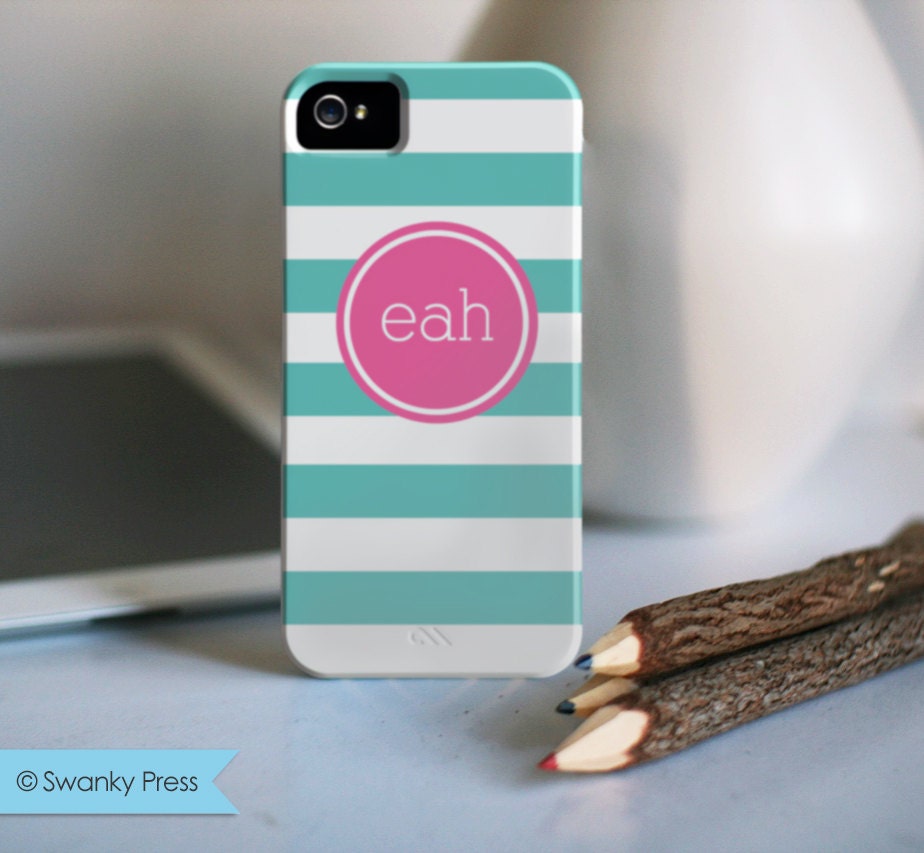 iPhone Personalized Case - Aqua Stripes - barely there case Il_570xn