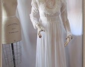 Vintage White Romantic Renaissance Victorian Bride Bridal Wedding Dress Gunne Sax Jessica Mcclintock