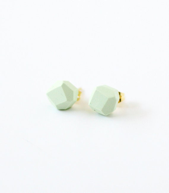 mint geo earrings