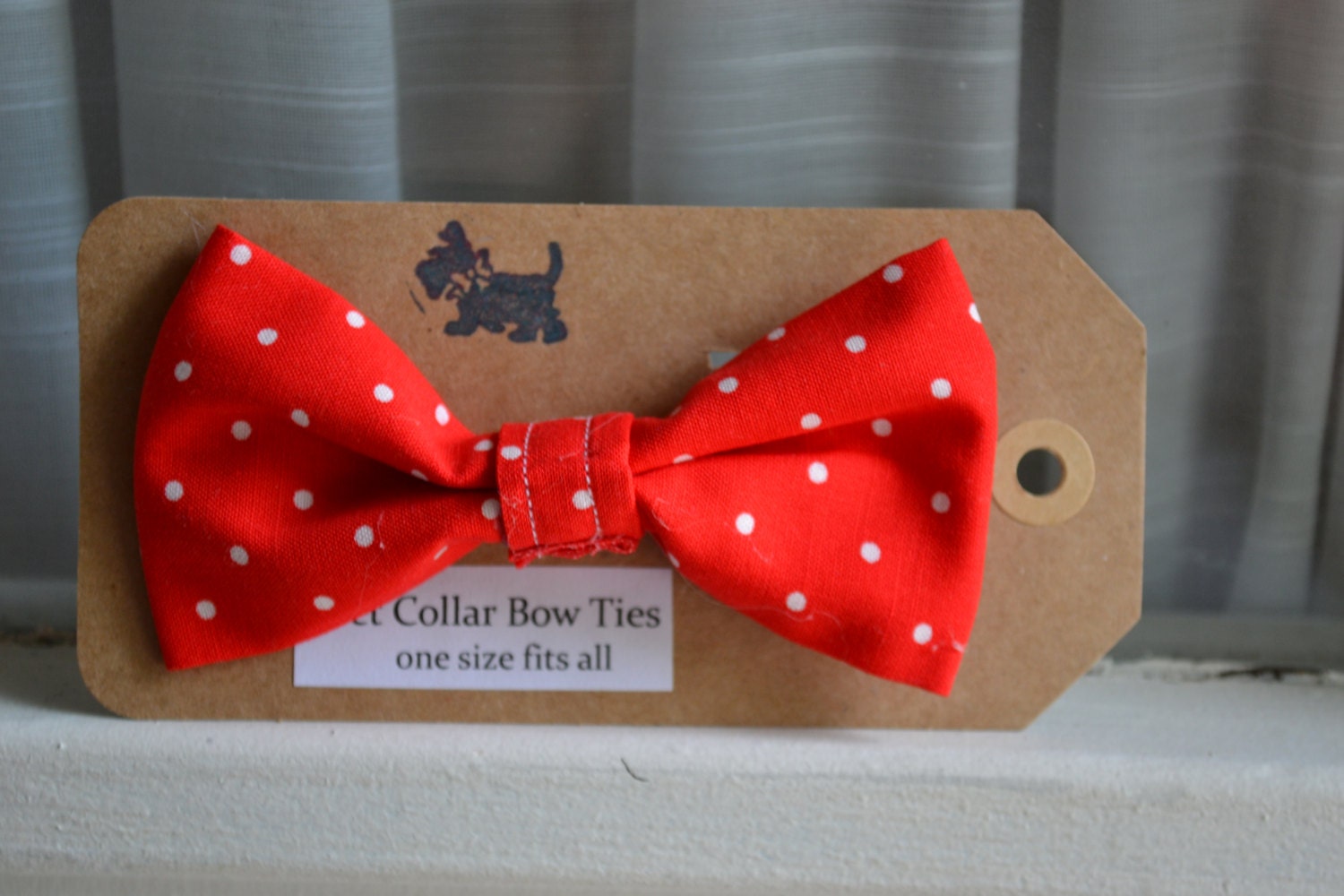 Pixie Polka Dot Red Pet Collar Bow Tie for dog and cat collars