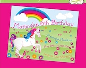 Unicorn Birthday Invitations