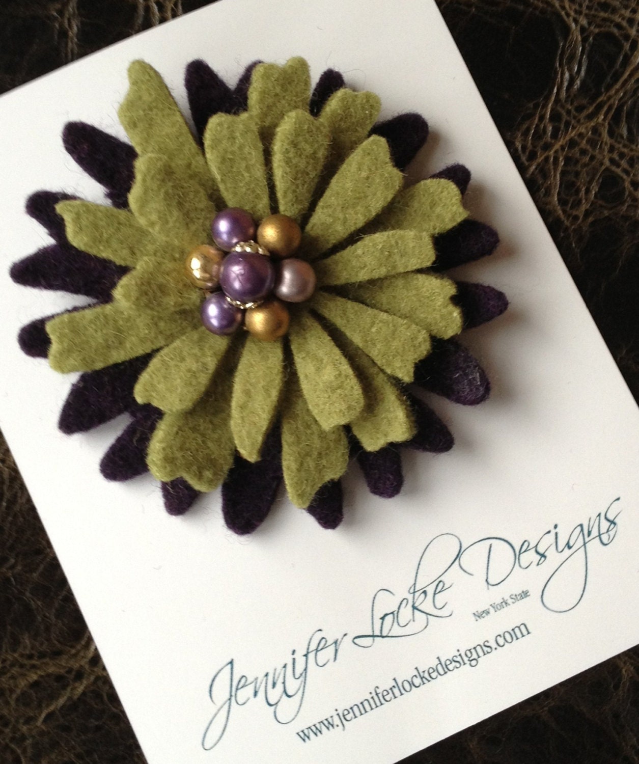 One Of A Kind - Repurposed Felted Wool Brooch -  Luck Of The Irish Brooch