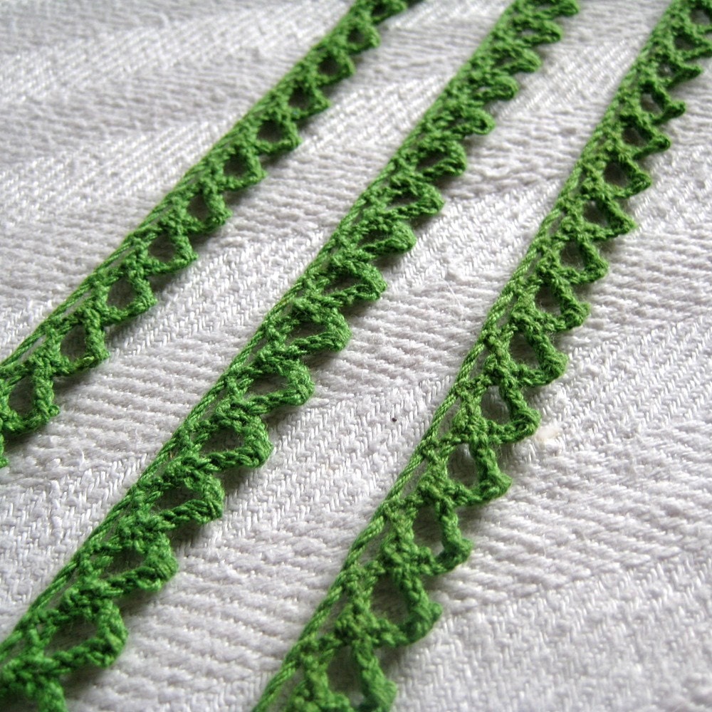 Spring Green Vintage Cotton Cluny Lace Trim 4 yards
