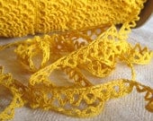 Sunny Yellow Vintage Cotton Cluny Lace Trim 4 yards