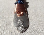 Elegant Recycled Antique Silver Spoon Necklace: Exquisite Night Sky