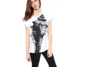 Shell tshirt oversize white shirt tunic Free Size