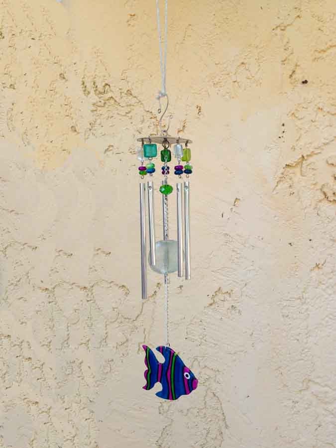 Wind Chime --  with Glass Beads and Fish