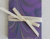 Marbled Purple Mini Accordion Book or Card by PrairiePeasant