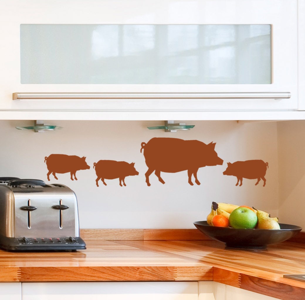 Pig decal decor wall stickers Farm Animal by HouseHoldWords