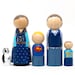 Personalized Custom Family of 5 // Mothers Day Gift Ideas  // Family Portrait Painted Peg Dolls // Wooden Toys