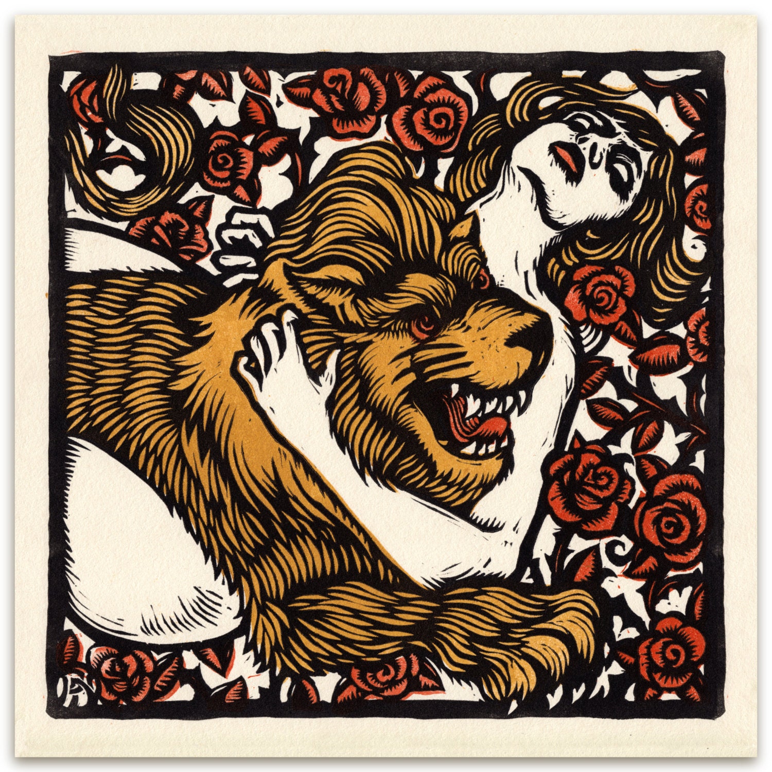 Tam Lin - Linocut Block Print for Anaïs Mitchell
