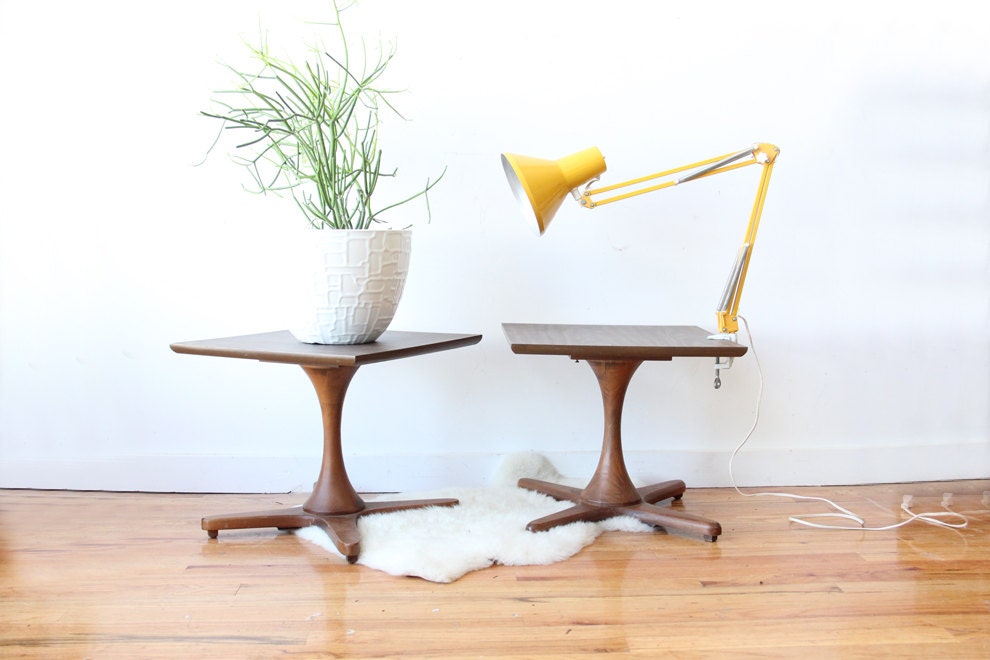 Modern Walnut Side Tables