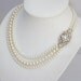 Gold Wedding Necklace Swarovski Pearl Necklace Bridal Necklace Rhinestone Wedding Jewelry MARCELLA GRAND