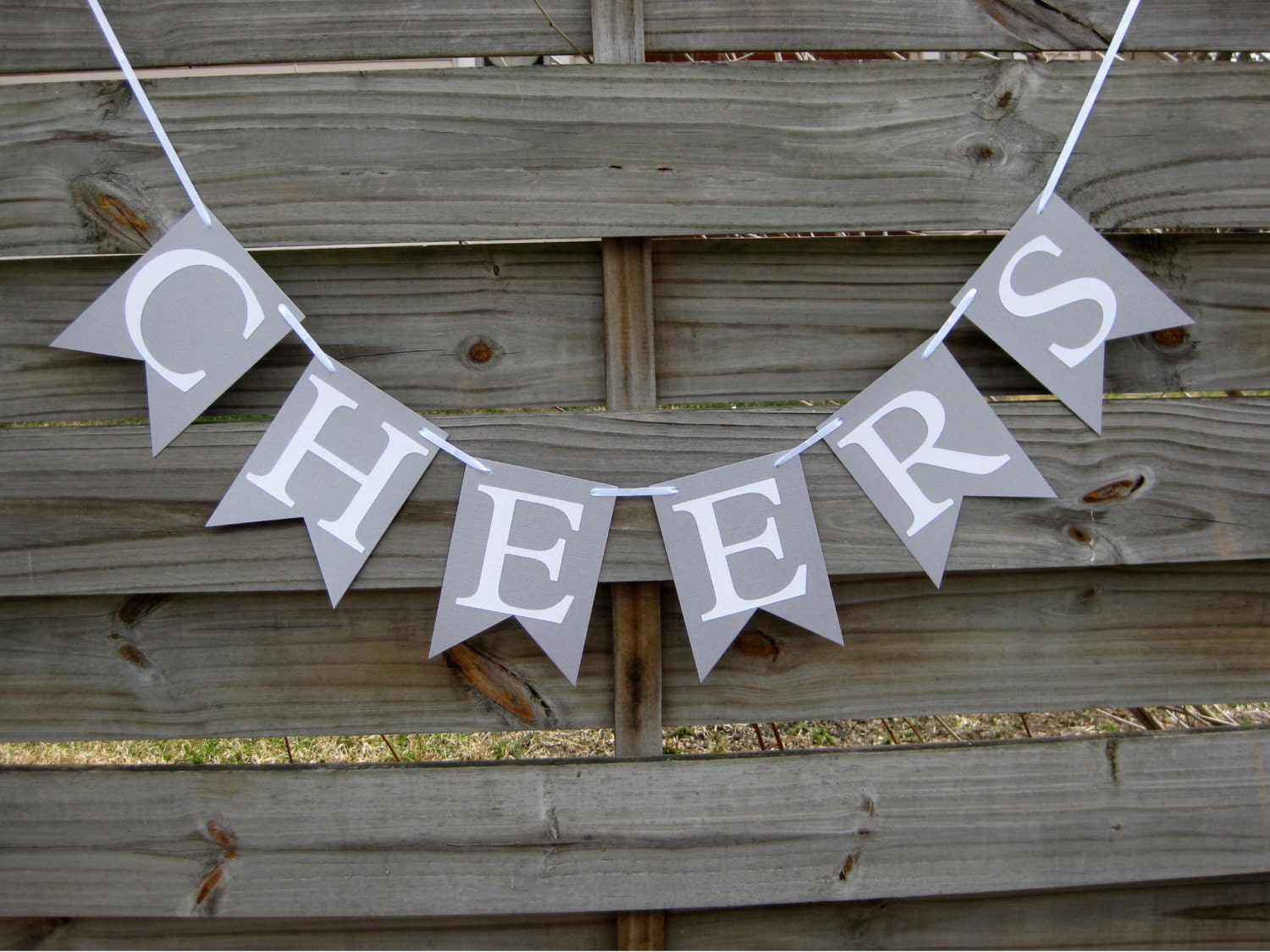 Cheers - Bachelorette Party Banner in Silver and White
