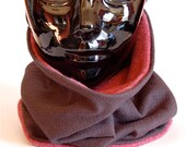Cycling Cowl in Black and Cranberry